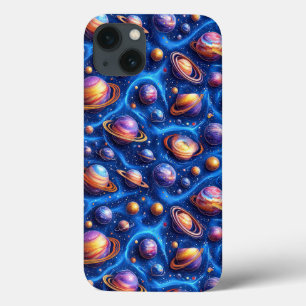 Funda Para iPhone 13 Diseño Espacial Cósmico Estrellas Luna Planeta Uni