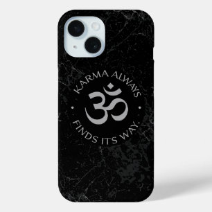 Funda Para iPhone 15 Diseño espiritual de Karma Om - Colección de menta