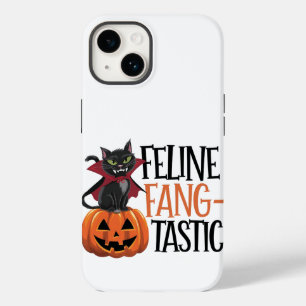 Funda Para iPhone 14 De Case-Mate Diseño felino de un gato de vampiros de Halloween