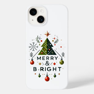 Funda Para iPhone 14 De Case-Mate Diseño festivo de árbol de navidad brillante y mor