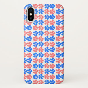 Funda Para iPhone X Diseño floral azul rosa bonito