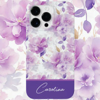 Diseño floral de acuarela de lila púrpura elegante