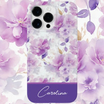 Diseño floral de acuarela de lila púrpura elegante