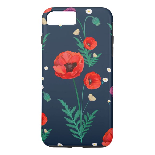 Funda De Case-Mate Para iPhone Diseño floral de amapola roja (Reverso)