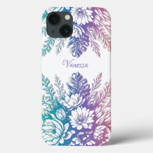 Funda Para iPhone 13 Diseño floral de color pastel vintage