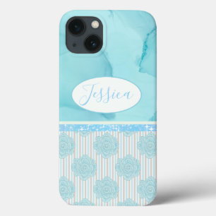 Funda Para iPhone 13 Diseño floral de primavera multiazul
