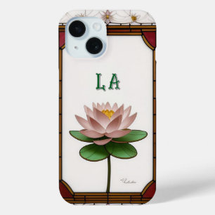 Funda Para iPhone 15 Diseño Floral de Vidrio Pintado Colorido