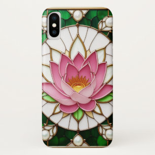 Funda Para iPhone X Diseño Floral de Vidrio Teñido Colorido