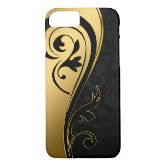 Funda Para iPhone 8/7 Diseño floral dorado y negro