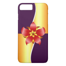 Funda Para iPhone 8 Plus/7 Plus Diseño floral elegante en morado y oro