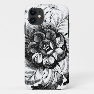Funda Para iPhone 11 Diseño floral moderno del vintage en blanco y
