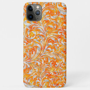 Funda Para iPhone 11 Pro Max Diseño floral naranja suave