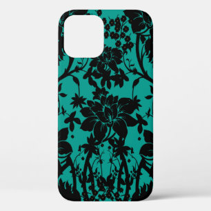 title_seo2 Diseño floral negro vintage en verde pavo real