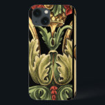 Funda Para iPhone 13 Diseño floral ornamental con bordes negros<br><div class="desc">Un cuadro ornamental con un bonito diseño floral rodeado de bordes negros. Los colores verde y rojo saltan a la impresión gracias al fondo negro. ¿Qué tan maravilloso sería este aspecto en tu pared? ¡Compra y averigua!</div>