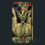 Funda Para iPhone 13 Diseño floral ornamental con bordes negros<br><div class="desc">Un cuadro ornamental con un bonito diseño floral rodeado de bordes negros. Los colores verde y rojo saltan a la impresión gracias al fondo negro. ¿Qué tan maravilloso sería este aspecto en tu pared? ¡Compra y averigua!</div>