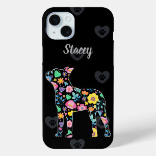 Funda Para iPhone 15 Mini Diseño floral Personalizado Love My Boston Terrier