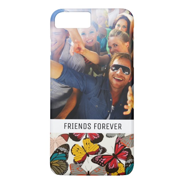 Funda De Case-Mate Para iPhone Diseño floral Personalizado Photo & Text Retro 7 (Reverso)