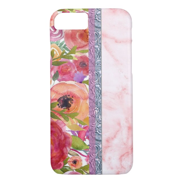 Funda De Case-Mate Para iPhone Diseño floral rosa (Reverso)