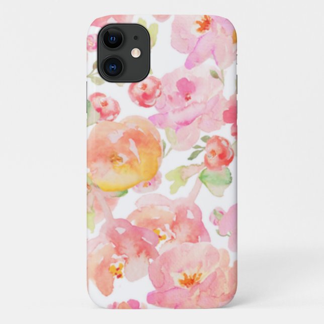 Funda De Case-Mate Para iPhone Diseño floral rosa (Reverso)