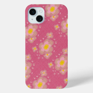 Funda Para iPhone 15 Mini Diseño floral rosa y amarillo
