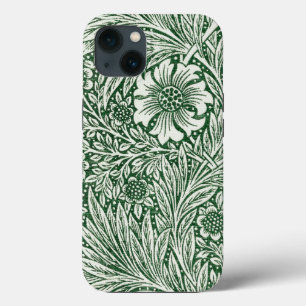Funda Para iPhone 13 diseño floral verde caléndula de william morris