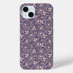 Funda Para iPhone 15 Mini Diseño floral vintage con enredaderas ondulantes
