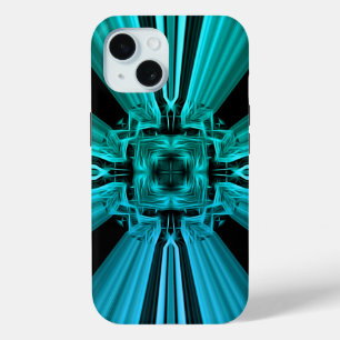 Funda Para iPhone 15 Diseño Fractal de Plasma Eléctrico Futurista