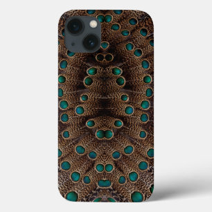 Funda Para iPhone 13 Diseño fractal de plumas de faisán