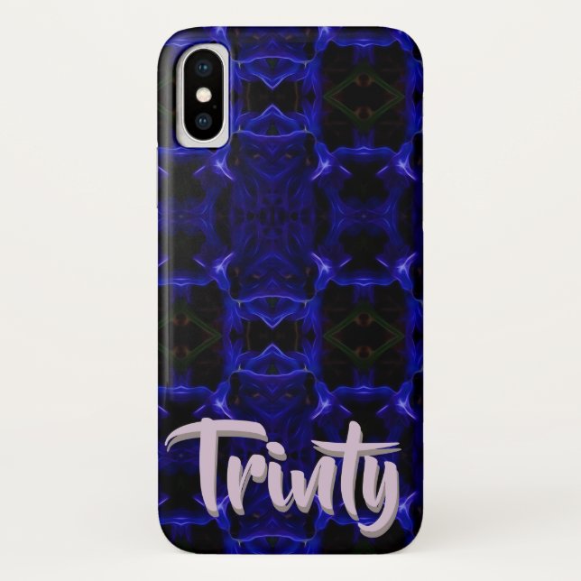 Funda De Case-Mate Para iPhone Diseño geométrico caso de teléfono celular azul pa (Reverso)