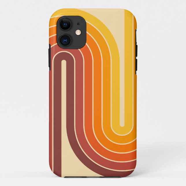 Funda De Case-Mate Para iPhone Diseño geométrico de estilo retro vintage (Reverso)