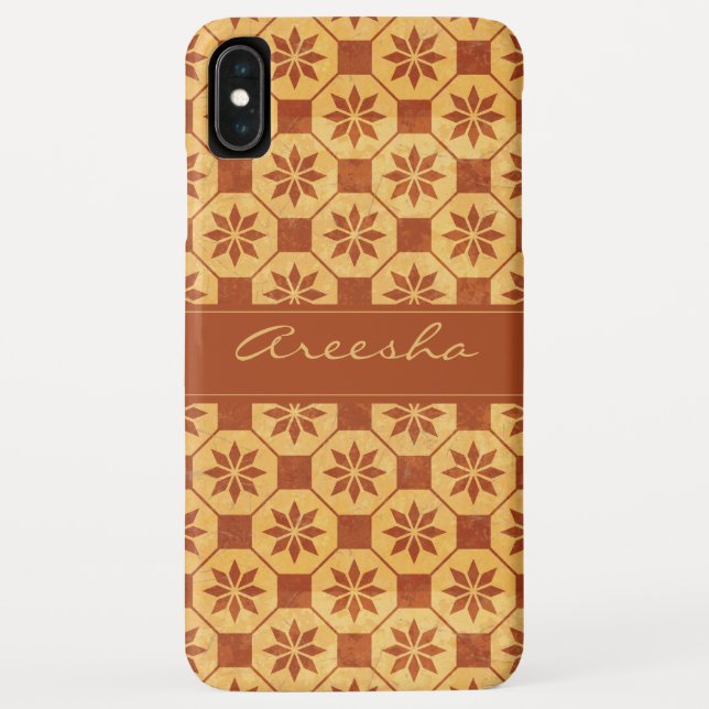 Funda De Case-Mate Para iPhone Diseño geométrico de madera personalizado de moda (Reverso)