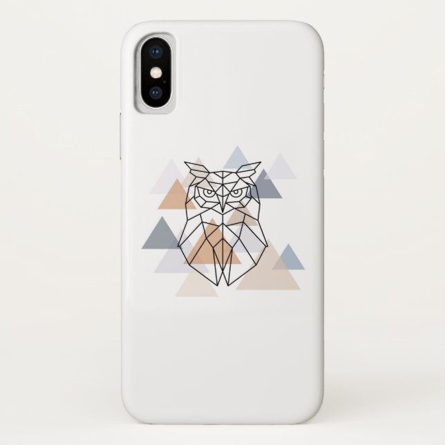 Funda De Case-Mate Para iPhone Diseño geométrico del búho (Reverso)