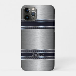 Funda Para iPhone 11 Pro Diseño geométrico industrial gris metálico