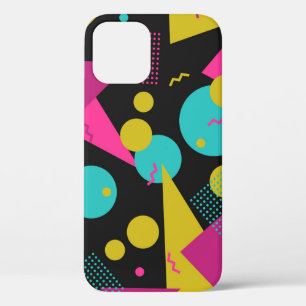 Funda Para iPhone 12 Diseño geométrico Memphis de la década de los 80