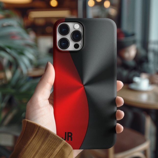 Funda De Case-Mate Para iPhone Diseño geométrico metálico rojo y negro (Subido por el creador)