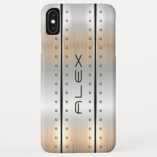 Funda Para iPhone XS Max Diseño geométrico moderno de plata metálica