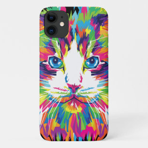 Funda Para iPhone 11 Diseño geométrico prismático de cara de gato-32453