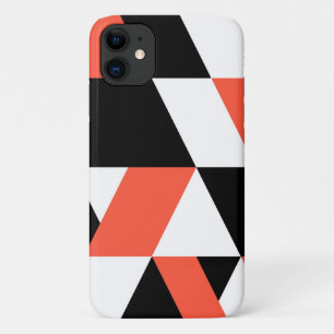 Funda Para iPhone 11 Diseño geométrico rojo-negro, moderno, moderno y m