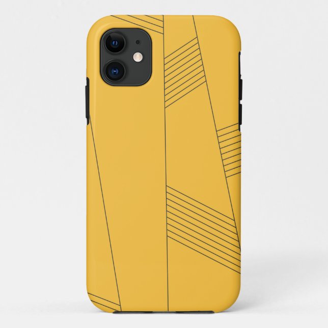 Funda De Case-Mate Para iPhone Diseño gráfico abstracto simple, amarillo y modern (Reverso)