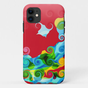 Funda Para iPhone 11 Diseño gráfico colorido del remolino retro