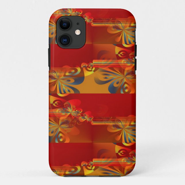 Funda De Case-Mate Para iPhone Diseño gráfico impecable - naranja rojo I (Reverso)