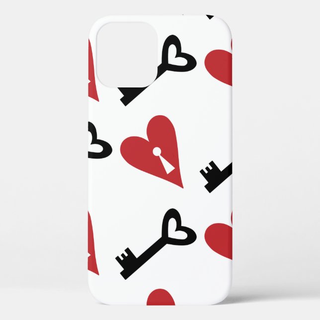 Funda De Case-Mate Para iPhone Diseño gráfico sin fisuras con corazones y k (Reverso )