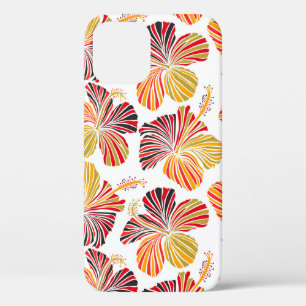 Funda Para iPhone 12 Diseño hawaiano luminoso con plantas tropicales y