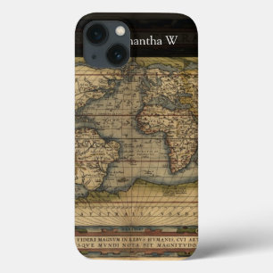 Funda Para iPhone 13 Diseño histórico del Atlas de Mapas Mundiales Vint