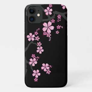 Funda Para iPhone 11 Diseño japonés Black Pink Sakura :