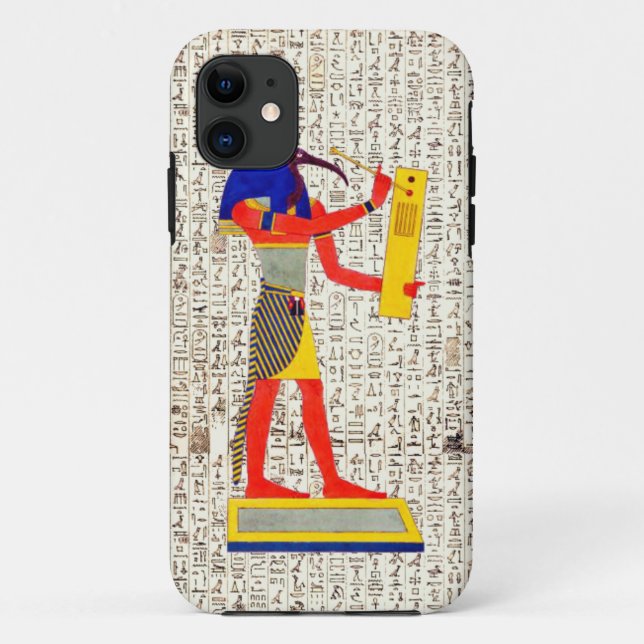 Funda De Case-Mate Para iPhone Diseño jeroglífico de Dios de la Antigua Egipto (Reverso)