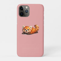 Diseño Kawaii de Animal Panda Rojo Lindo Relajándo