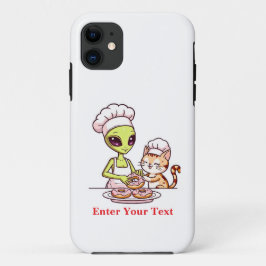 Funda Para iPhone 11 Diseño Kawaii de Gato Chef Alien Donut