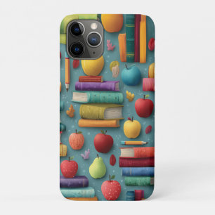 Funda Para iPhone 11 Pro Diseño lúdico de regreso a la escuela con libros y