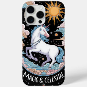 Funda Para iPhone 15 Pro Max Diseño mágico unicornio de sueños celestes